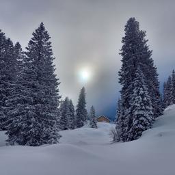 Tief verschneite Winterlandsschaft im Obertoggenburg.